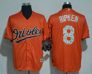 Men's Baltimore Orioles #8 Cal Ripken Retired Orange 2017 Spring Training Stitched MLB Majestic Cool Base Jersey