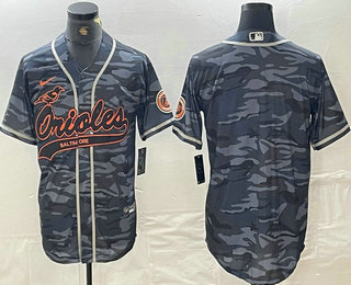 Men's Baltimore Orioles Blank Gray Camo Cool Base Stitched Jersey