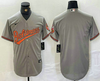 Men's Baltimore Orioles Blank Grey Stitched MLB Cool Base Nike Jersey