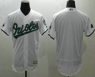 Men's Baltimore Orioles Blank White With Green Name Flexbase 2016 MLB Player Jersey