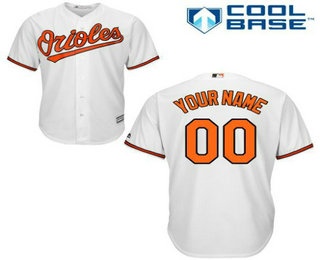 Men's Baltimore Orioles Home White Customized Jersey