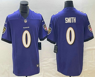 Men's Baltimore Ravens #0 Roquan Smith Purple 2022 Vapor Untouchable Stitched Limited Jersey