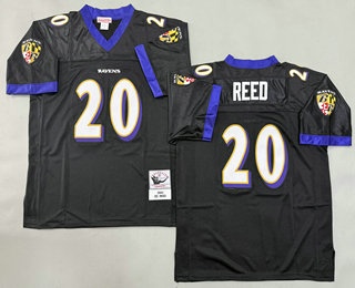 Men's Baltimore Ravens #20 Ed Reed Black 2004 Throwback Jersey