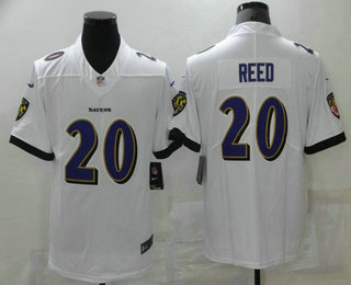 Men's Baltimore Ravens #20 Ed Reed White 2017 Vapor Untouchable Stitched NFL Nike Limited Jersey