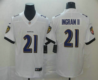 Men's Baltimore Ravens #21 Mark Ingram II White 2017 Vapor Untouchable Stitched NFL Nike Limited Jersey