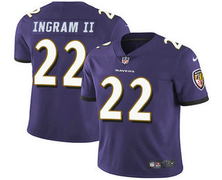 Men's Baltimore Ravens #22 Mark Ingram Purple 2017 Vapor Untouchable Stitched NFL Nike Limited Jersey