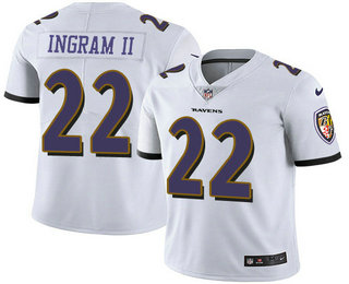 Men's Baltimore Ravens #22 Mark Ingram White 2017 Vapor Untouchable Stitched NFL Nike Limited Jersey