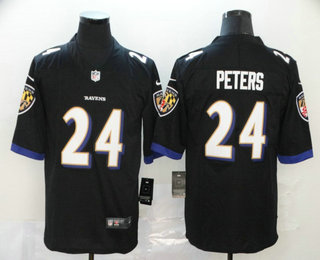 Men's Baltimore Ravens #24 Marcus Peters Black 2017 Vapor Untouchable Stitched NFL Nike Limited Jersey