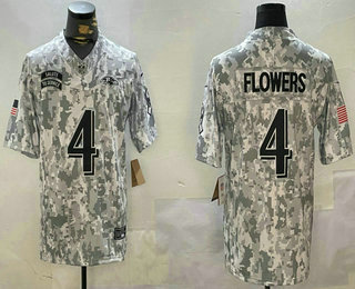 Men's Baltimore Ravens #4 Zay Flowers Limited Arctic Camo 2024 Salute to Service Jersey