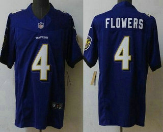 Men's Baltimore Ravens #4 Zay Flowers Limited Purple FUSE Vapor Jersey