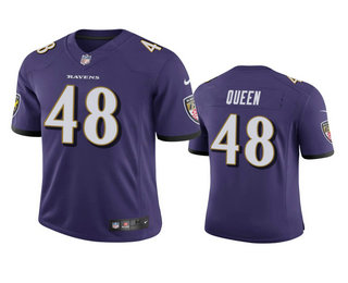 Men's Baltimore Ravens #48 Patrick Queen Purple 2020 NFL Draft Vapor Limited Jersey