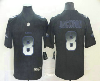 Men's Baltimore Ravens #8 Lamar Jackson Black 2019 Vapor Smoke Fashion Stitched NFL Nike Limited Jersey