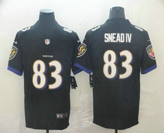 Men's Baltimore Ravens #83 Willie Snead IV Black 2017 Vapor Untouchable Stitched NFL Nike Limited Jersey