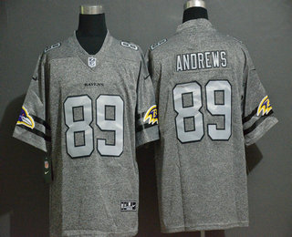 Men's Baltimore Ravens #89 Mark Andrews 2019 Gray Gridiron Vapor Untouchable Stitched NFL Nike Limited Jersey