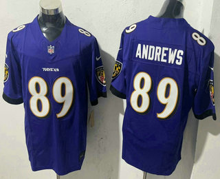 Men's Baltimore Ravens #89 Mark Andrews Purple 2024 FUSE Vapor Limited Stitched Jersey