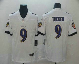 Men's Baltimore Ravens #9 Justin Tucker White 2017 Vapor Untouchable Stitched NFL Nike Limited Jersey