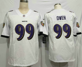 Men's Baltimore Ravens #99 Odafe Oweh White 2021 Vapor Untouchable Stitched NFL Nike Limited Jersey