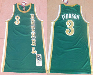 Men's Bethel High School #3 Allen Iverson Green Soul Swingman Basketball Jersey