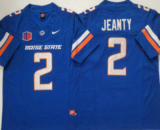 Men's Boise State Broncos #2 Ashton Jeanty Blue FUSE College Football Jersey