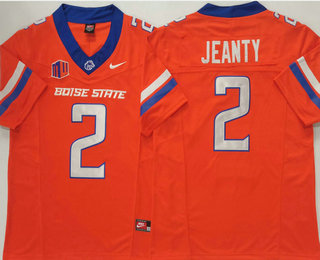 Men's Boise State Broncos #2 Ashton Jeanty Orange FUSE College Football Jersey