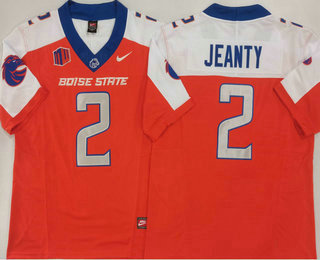 Men's Boise State Broncos #2 Ashton Jeanty Orange Thanksgiving FUSE College Football Jersey