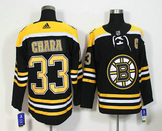 Men's Boston Bruins #33 Zdeno Chara Black 2017-2018 Hockey Adidas Stitched NHL Jersey