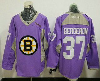 Men's Boston Bruins #37 Patrice Bergeron Pink Fights Cancer Adidas Stitched NHL Reebok Hockey Jersey