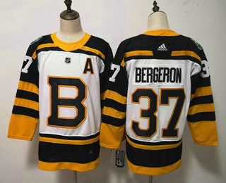 Men's Boston Bruins #37 Patrice Bergeron White 2019 Winter Classic Adidas Stitched NHL Jersey