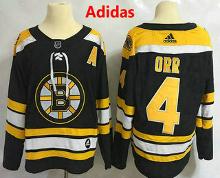 Men's Boston Bruins #4 Bobby Orr Black 2017-2018 Hockey Adidas Stitched NHL Jersey