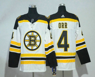 Men's Boston Bruins #4 Bobby Orr White 2017-2018 Hockey Adidas Stitched NHL Jersey