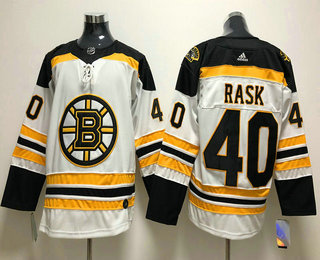 Men's Boston Bruins #40 Tuukka Rask White 2017-2018 Hockey Adidas Stitched NHL Jersey