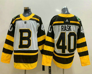 Men's Boston Bruins #40 Tuukka Rask White 2019 Winter Classic Adidas Stitched NHL Jersey