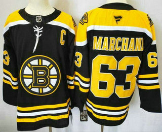 Men's Boston Bruins #63 Brad Marchand Black 2024 Stitched Jersey