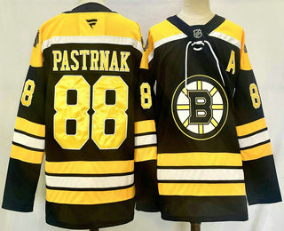 Men's Boston Bruins #88 David Pastrnak Black 2024 Stitched Jersey