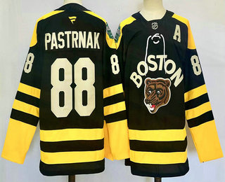 Men's Boston Bruins #88 David Pastrnak Black 2024 Winter Classic Authentic Jersey