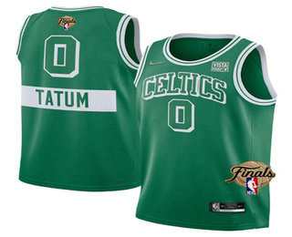 Men's Boston Celtics #0 Jayson Tatum 2022 Green NBA Finals Stitched Jersey (2)