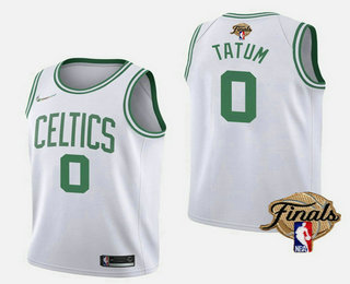 Men's Boston Celtics #0 Jayson Tatum 2022 White NBA Finals Stitched Jersey