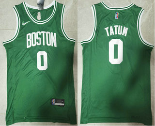 Men's Boston Celtics #0 Jayson Tatum 75th Anniversary Diamond Green 2021 Stitched Basketball Jersey