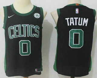 Men's Boston Celtics #0 Jayson Tatum Black 2017-2018 Nike Authentic General Electric Stitched NBA Jersey