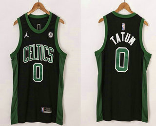 Men's Boston Celtics #0 Jayson Tatum Black 2021 Brand Jordan Swingman Stitched NBA Jersey With The Sponsor Logo