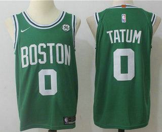 Men's Boston Celtics #0 Jayson Tatum Green 2017-2018 Nike Authentic General Electric Stitched NBA Jersey