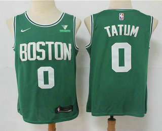 Men's Boston Celtics #0 Jayson Tatum Green 2021 Nike Swingman Stitched NBA Jersey With NEW Sponsor Logo