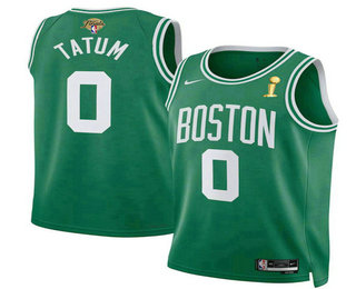 Men's Boston Celtics #0 Jayson Tatum Green 2024 Finals Champions Icon Edition Stitched Jersey