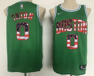 Men's Boston Celtics #0 Jayson Tatum Green 4th of July Icon Swingman Jersey