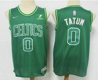 Men's Boston Celtics #0 Jayson Tatum Green Nike Swingman 2021 Earned Edition Stitched Jersey With Sponsor Logo