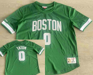 Men's Boston Celtics #0 Jayson Tatum Green Short Sleeved Swingman Throwback Jersey
