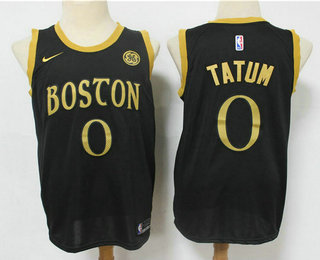 Men's Boston Celtics #0 Jayson Tatum NEW Black Nike 2021 Swingman Stitched NBA Jersey With The Sponsor Logo