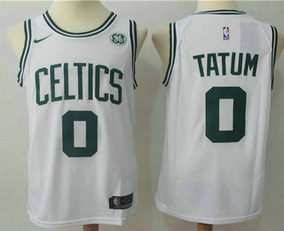 Men's Boston Celtics #0 Jayson Tatum White 2017-2018 Nike Swingman Stitched NBA Jersey