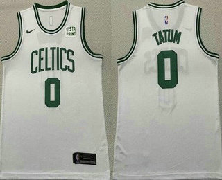 Men's Boston Celtics #0 Jayson Tatum White 2022 Nike Swingman Stitched Jersey With Sponsor