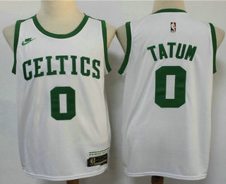 Men's Boston Celtics #0 Jayson Tatum White NEW 2022 Nike City Edition Stitched Swingman Jersey